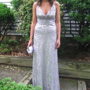 Faviana Couture Silver Dress - Size 6